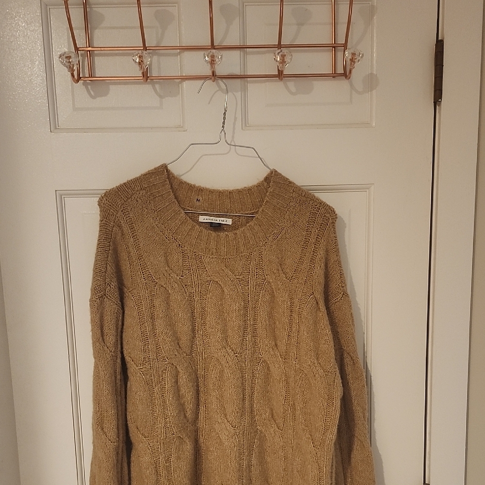 American Eagle Outfitters Cable Knit Sweater in Tan